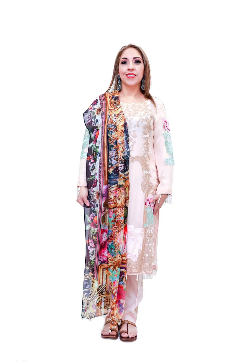 Indian Pakistani Cotton Dress Silk Scarf-Trendz & Traditionz Boutique
