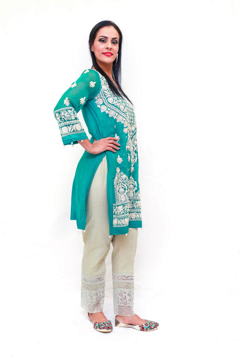 Silk Embroidery Beaded Shirt - Trendz & Traditionz Boutique