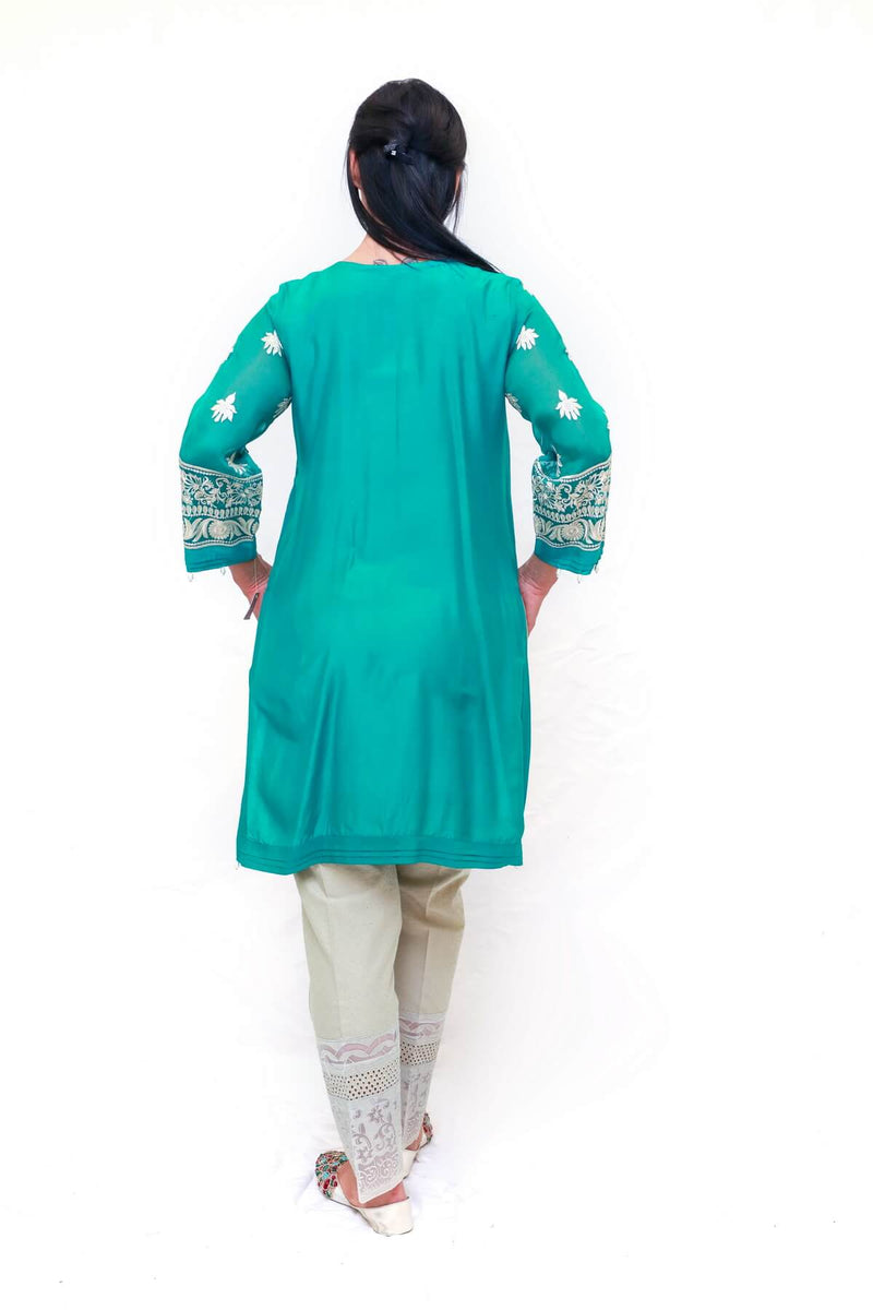 Silk Embroidery Beaded Shirt - Trendz & Traditionz Boutique