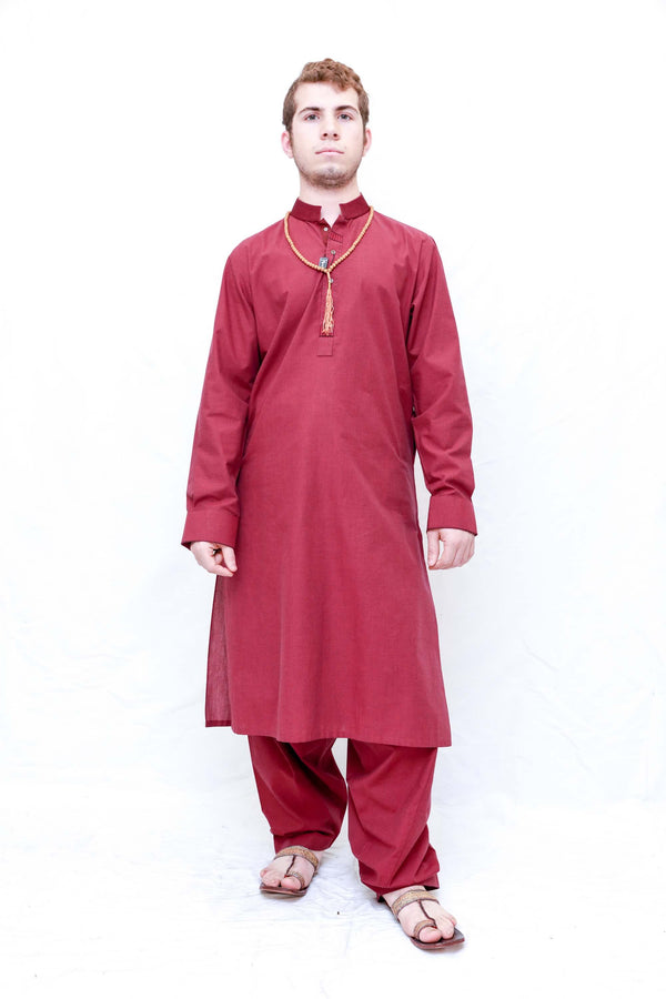 Red Cotton Suit-Salwar Kameez- Trendz & Traditionz Boutique