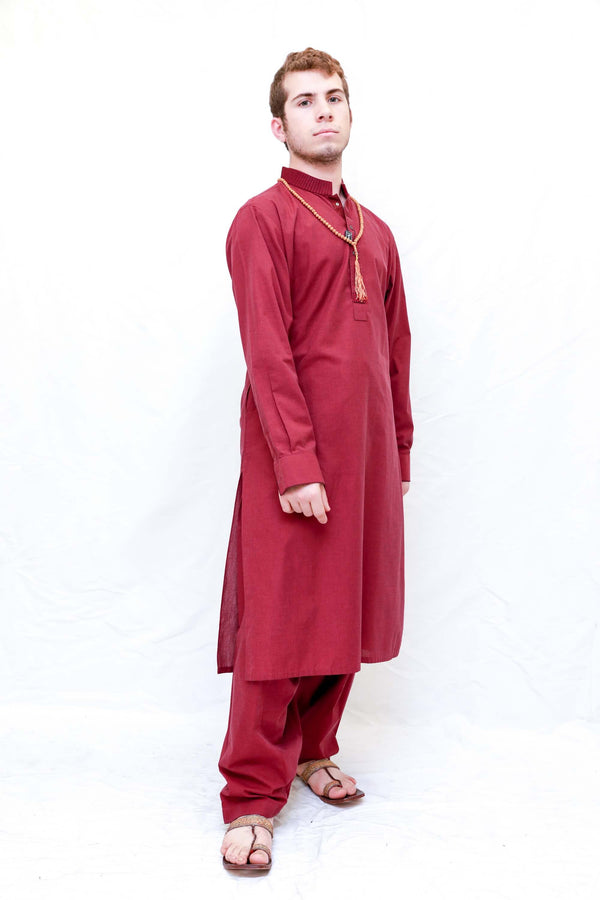 Red Cotton Suit-Salwar Kameez- Trendz & Traditionz Boutique
