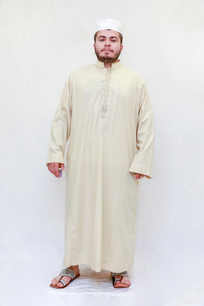 Men Embroidery Cotton Shirt Dishdasha -Trendz & Traditionz Boutique