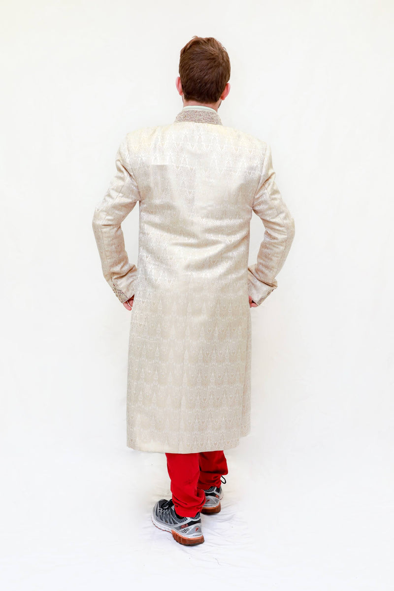 Silk embroidered Embossed Coat-Sherwani- Trendz & Traditionz Boutique
