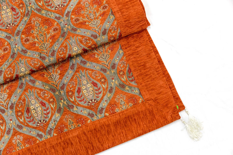 Turkish-Ottoman Orange Bed Cover- Trendz & Traditionz Boutique