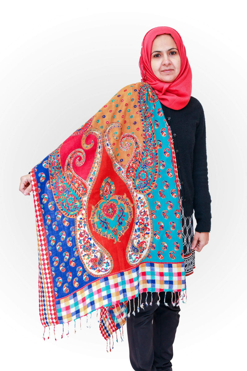 Kashmir Wool Pashmina Embroidery Shawl - Trendz & Traditionz Boutique