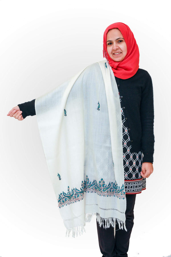 Kashmir Hand Embroidered Wool Shawl - Trendz & Traditionz Boutique