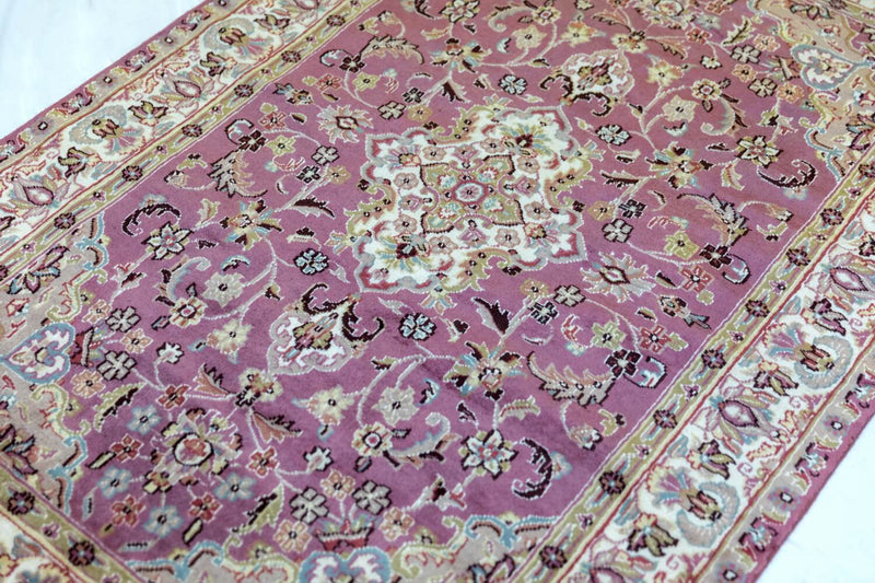 Pakistani Handmade Silk Rug with Motifs- Trendz & Traditionz Boutique