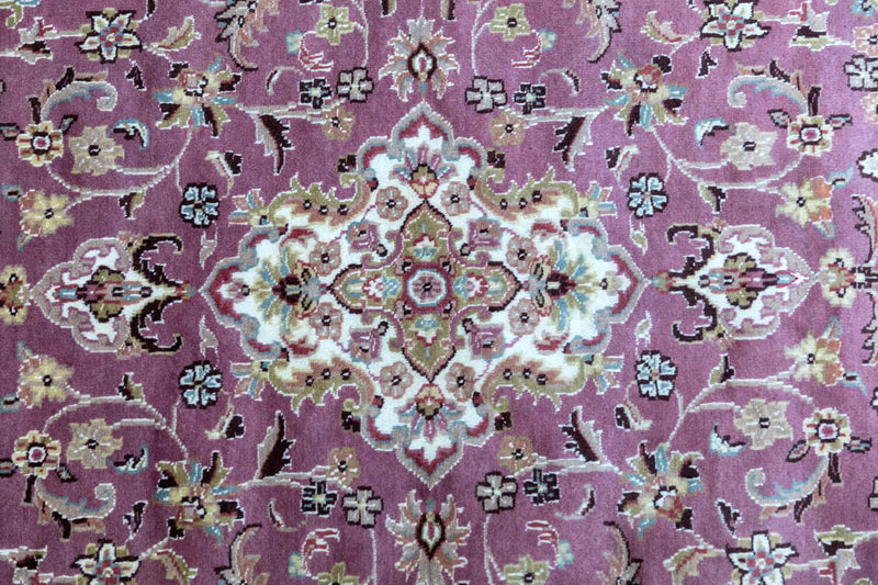 Pakistani Handmade Silk Rug with Motifs- Trendz & Traditionz Boutique