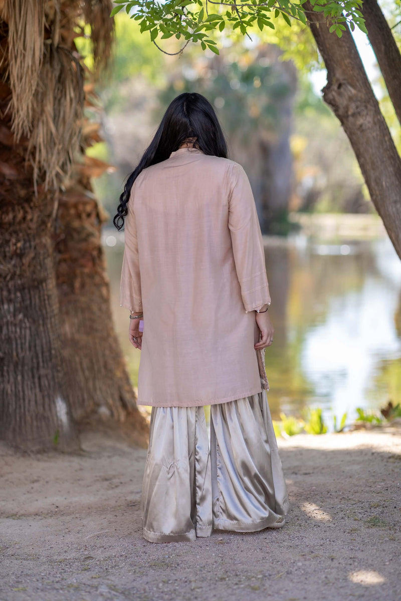 Beaded Silk Shirt-Kurti & Silky Pant-Garara- Trendz & Traditionz Boutique 