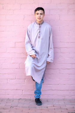 Light Mauve Cotton Men Shirt- Trendz & Traditionz Boutique 