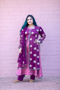Chiffon Silky Gown Style Salwar Kameez- Trendz & Traditionz Boutique