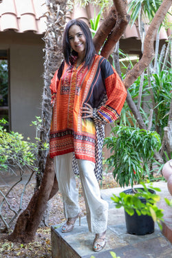 Silk Printed Shirt-Kurti / Cotton Pant - Trendz & Traditionz Boutique 