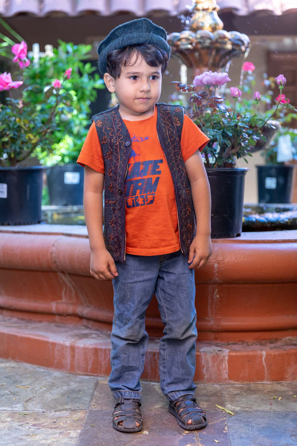 Children's Black Embroidered Vest - Trendz & Traditionz Boutique