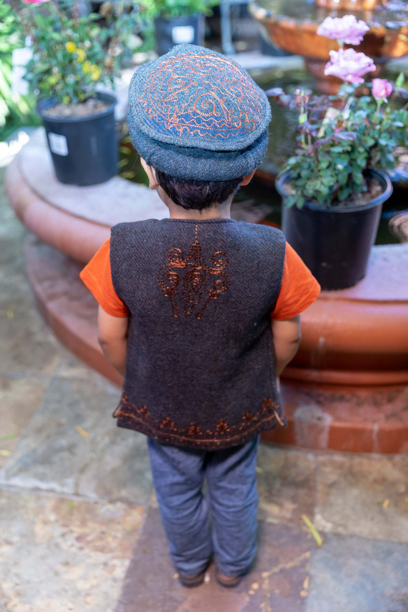 Children's Black Embroidered Vest - Trendz & Traditionz Boutique