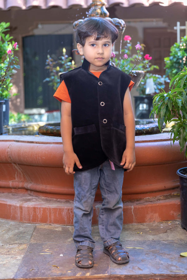 Boys Black Corduroy Vest- Trendz & Traditionz Boutique