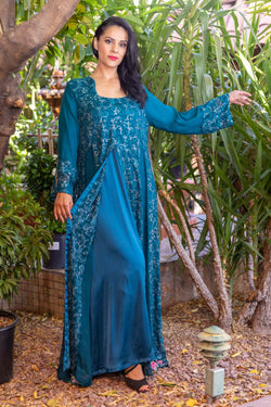 Embroidery Chiffon Maxi-Gown- Trendz & Traditionz Boutique