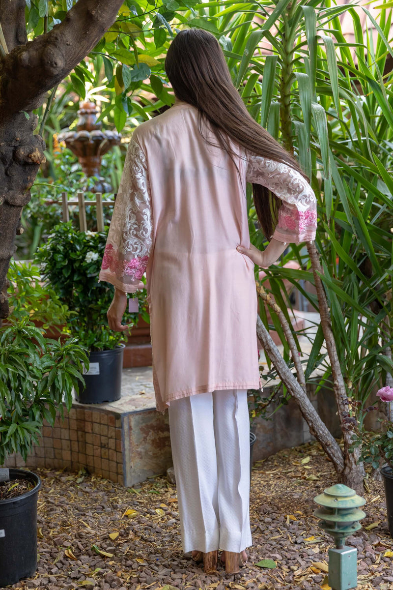 Light Pink Chiffon Kurti Kameez Shirt - Trendz & Traditionz Boutique