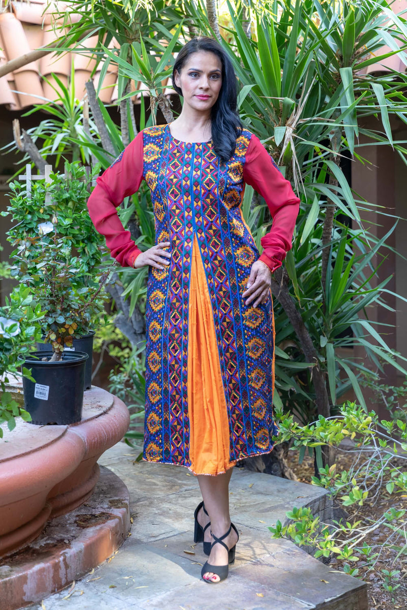 Multi Colored Long Sleeve Dress - Trendz & Traditionz Boutique