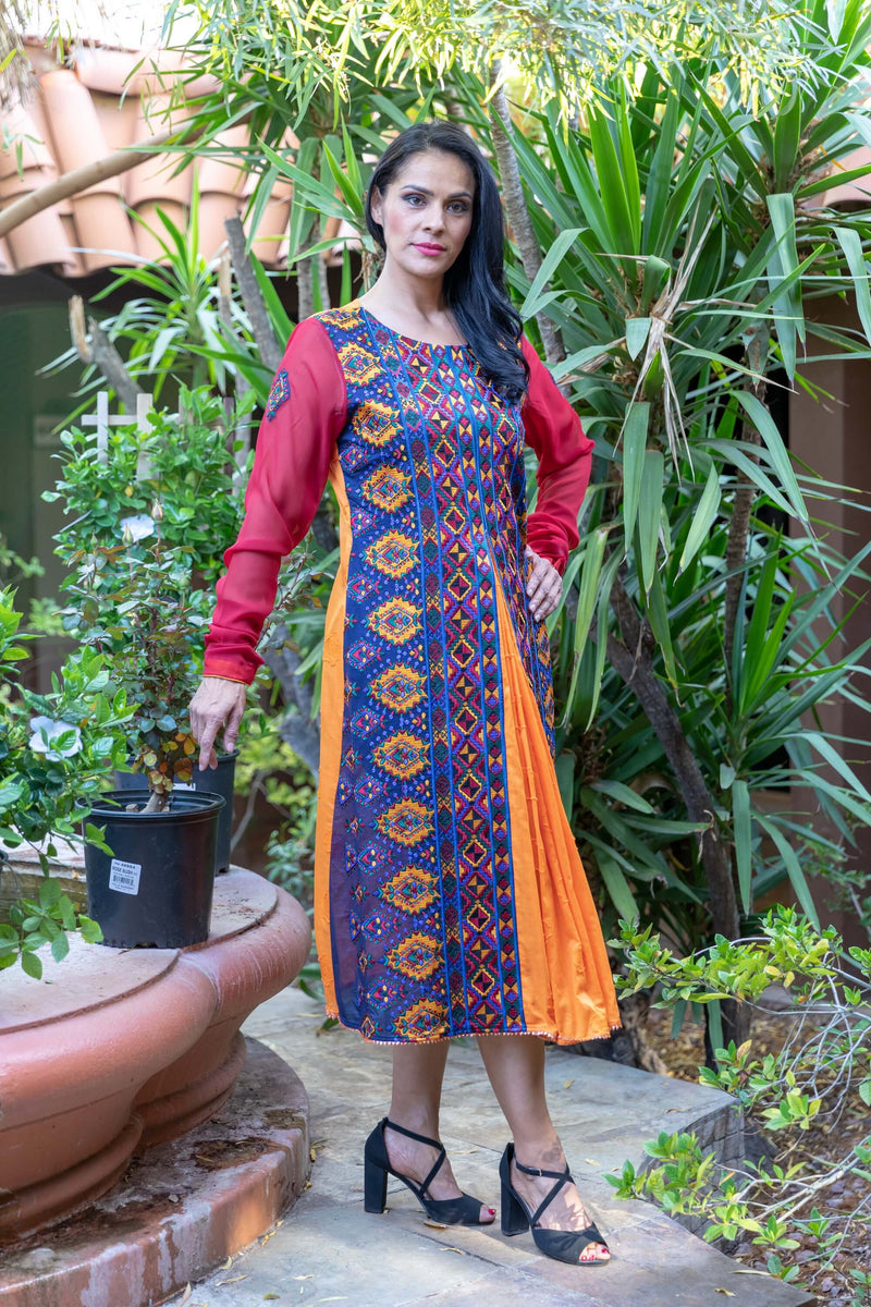 Multi Colored Long Sleeve Dress - Trendz & Traditionz Boutique