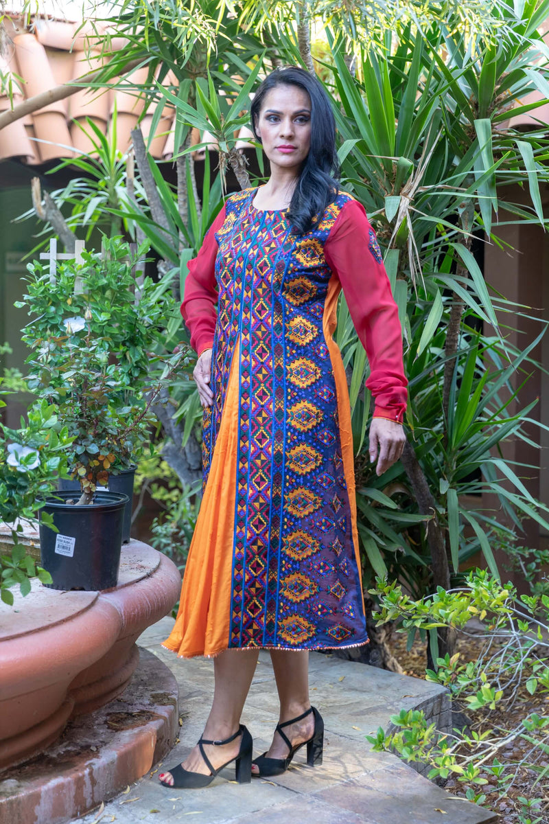 Multi Colored Long Sleeve Dress - Trendz & Traditionz Boutique
