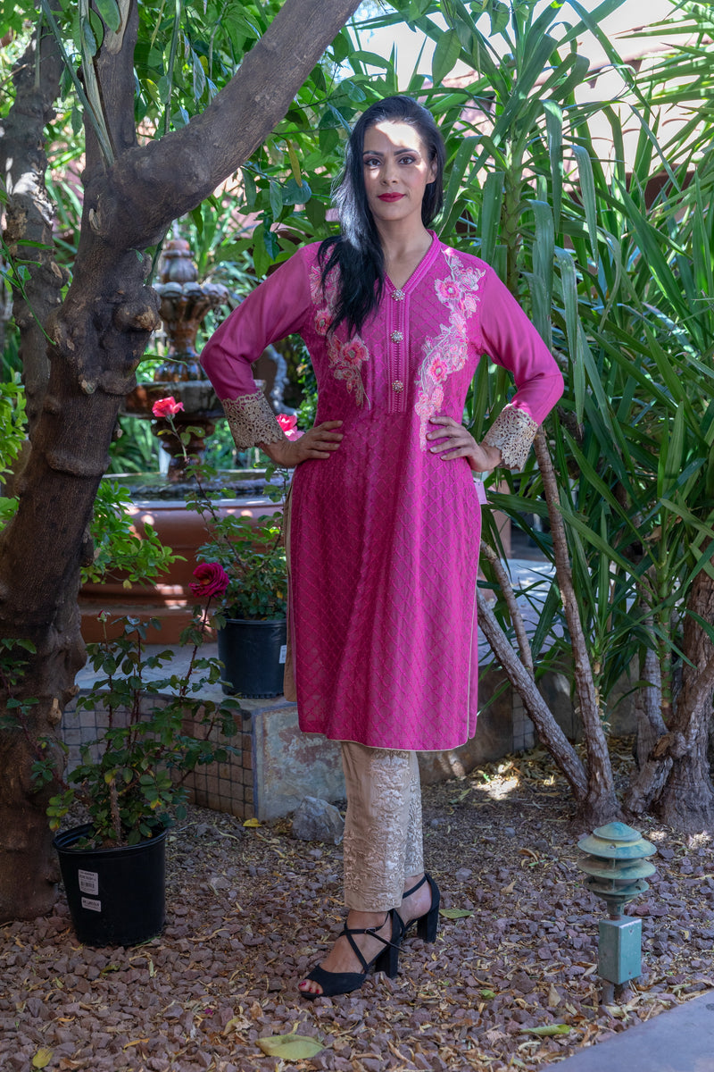Pink Cotton Silk Salwar Kameez Suit - Trendz & Traditionz Boutique