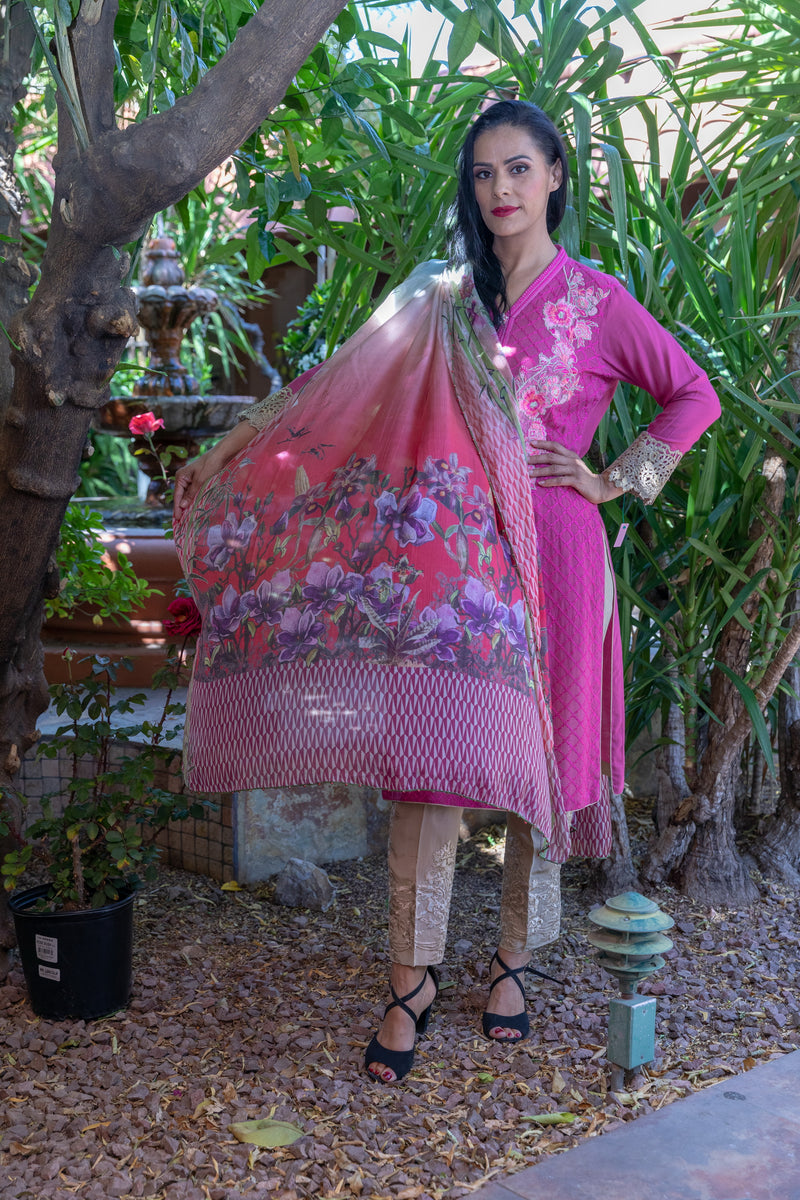 Pink Cotton Silk Salwar Kameez Suit - Trendz & Traditionz Boutique
