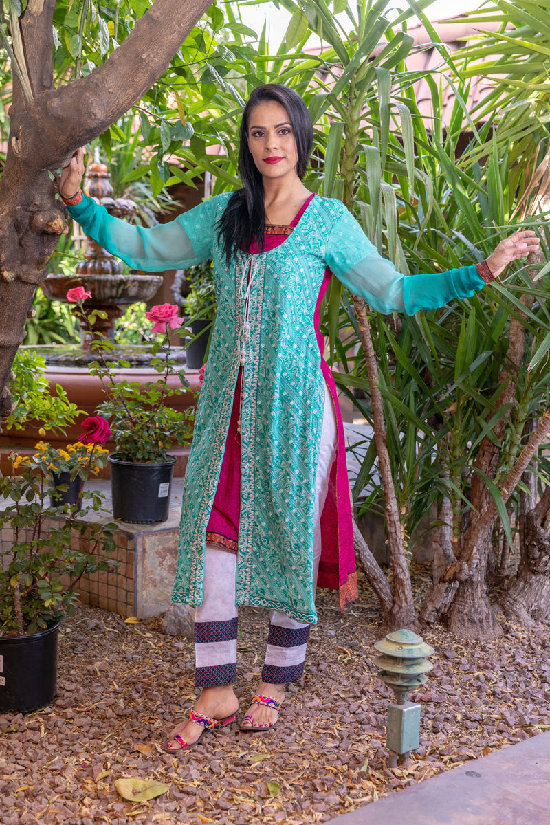 Teal Salwar Kameez Suit With Embroidery - Trendz & Traditionz Boutique 