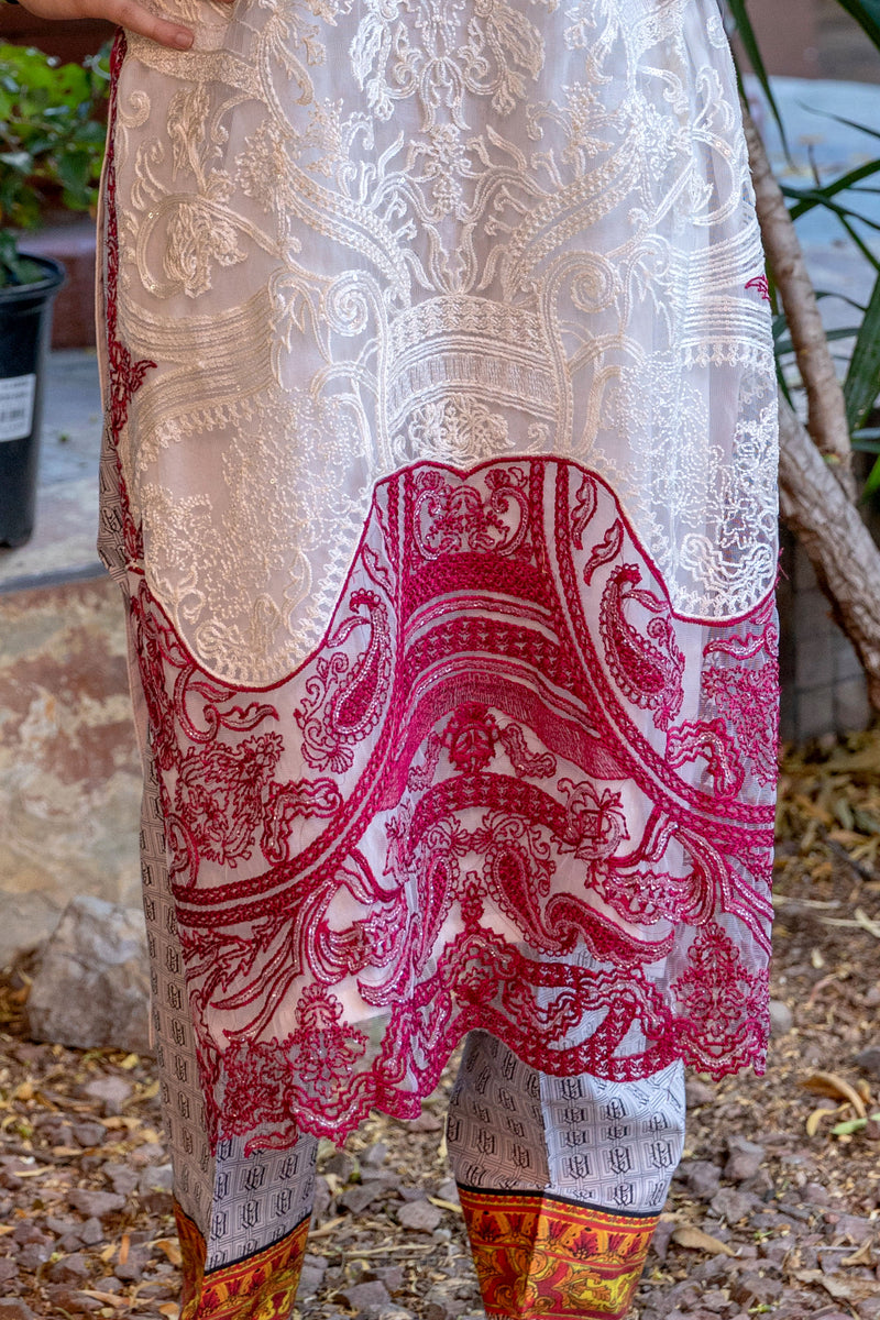 Embroidered Chiffon-Net-Cotton Asim Jofa Salwar Kameez Suit - Trendz & Traditionz Boutique 