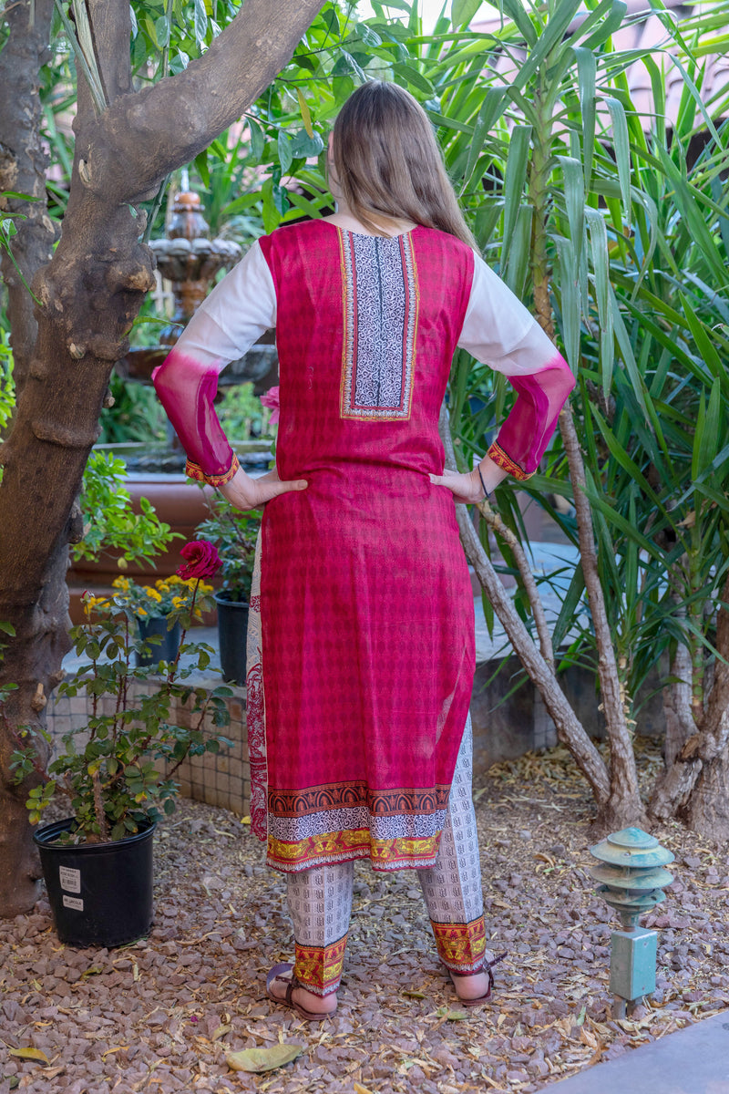 Embroidered Chiffon-Net-Cotton Asim Jofa Salwar Kameez Suit - Trendz & Traditionz Boutique 
