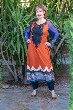 Orange Cotton Dress - Trendz & Traditionz Boutique
