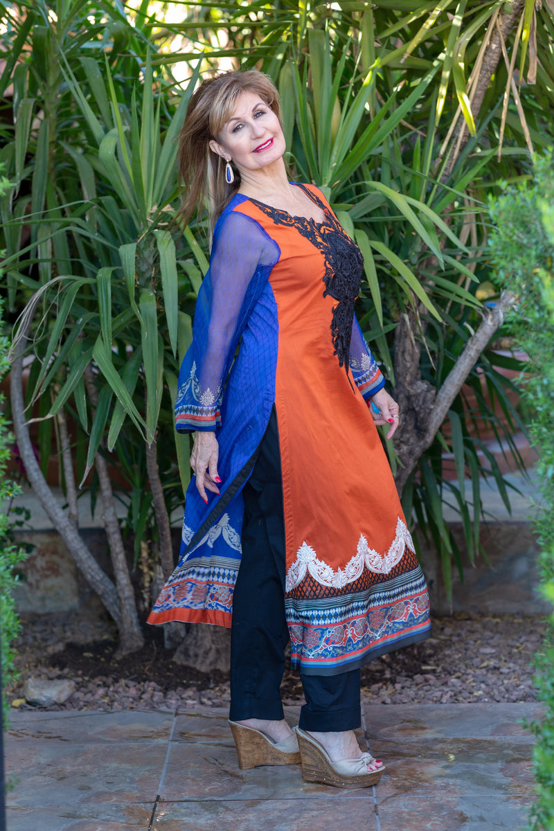 Orange Cotton Dress - Trendz & Traditionz Boutique