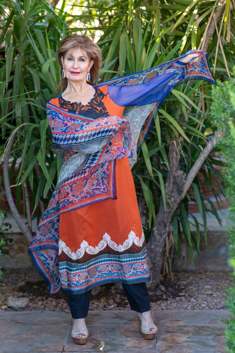 Orange Cotton Dress - Trendz & Traditionz Boutique