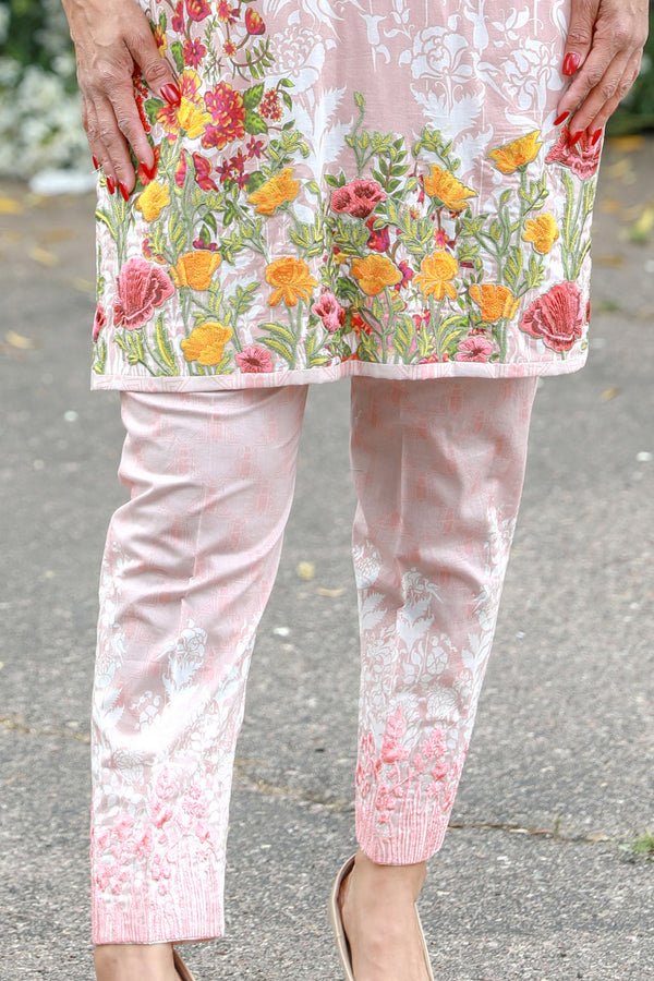 Pink Cotton Lawn Suit by Mina Hasan - Trendz & Traditionz Boutique 