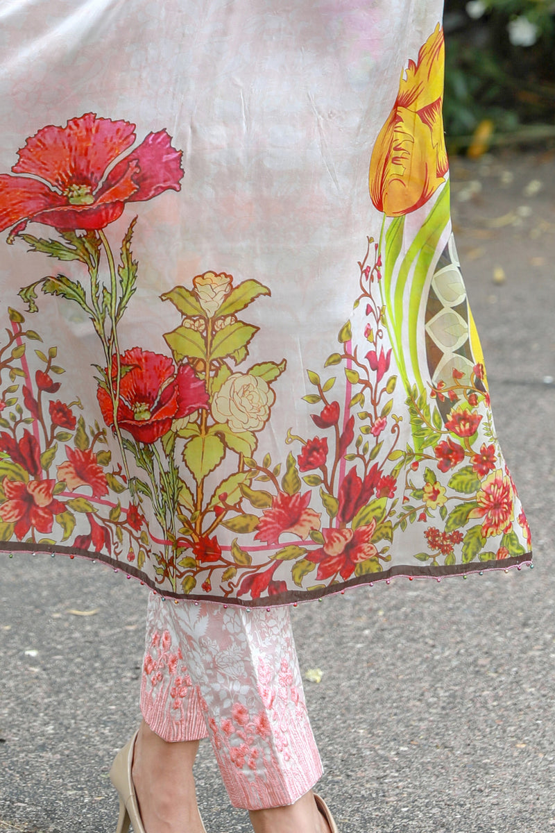Pink Cotton Lawn Suit by Mina Hasan - Trendz & Traditionz Boutique 