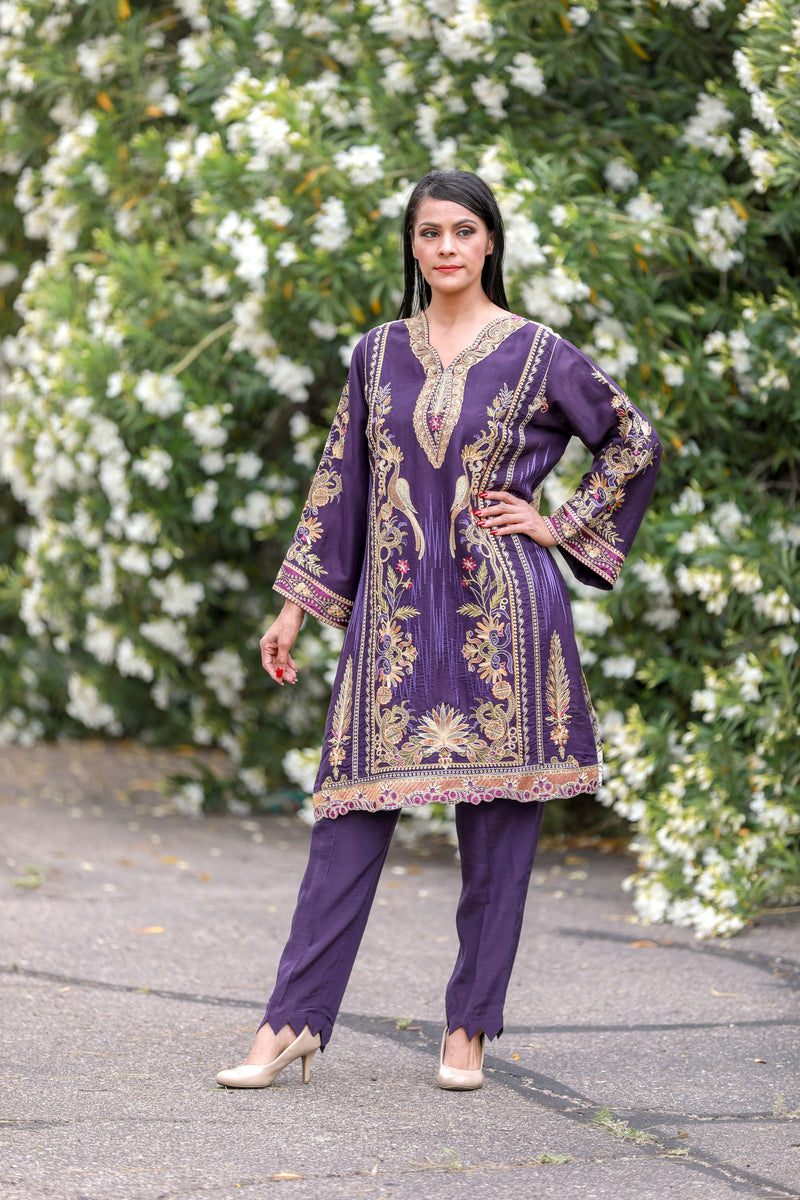 Purple Silk Rayon Mix Suit - Salwar Kameez - Trendz & Traditionz Boutique 