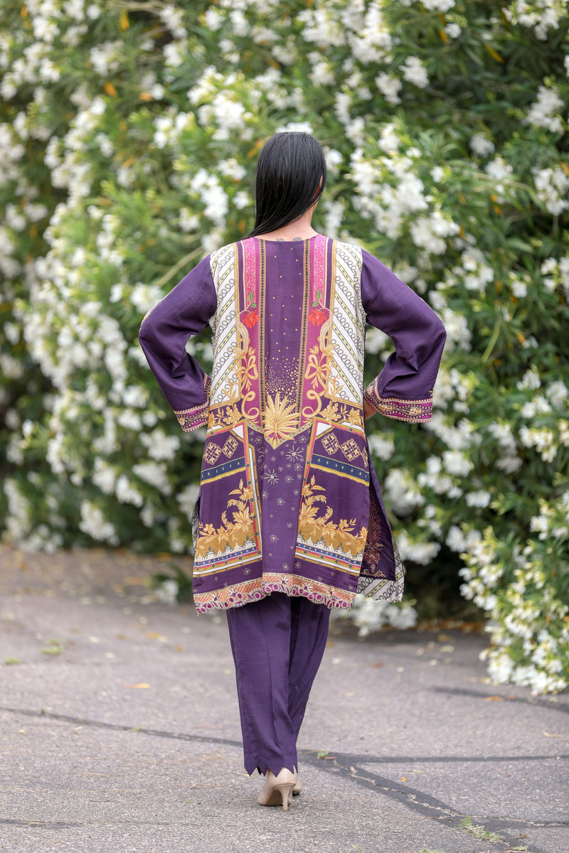 Purple Silk Rayon Mix Suit - Salwar Kameez - Trendz & Traditionz Boutique 