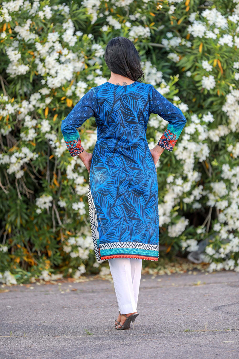 Blue Silk Salwar Kameez Suit - Trendz & Traditionz Boutique