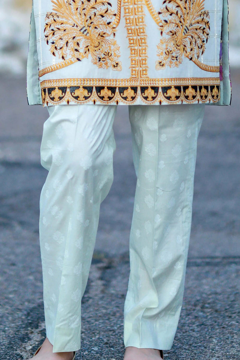White Cotton-Lawn Suit Salwar Kameez by Elan - Trendz & Traditionz Boutique 