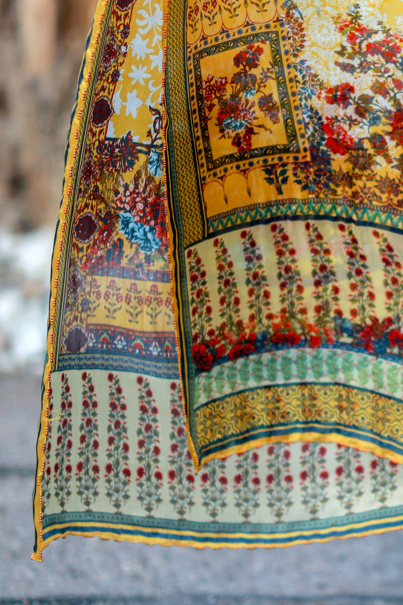Navy Multicolored Mina Hasan Designer Lawn-Cotton- Trendz & Traditionz Boutique 