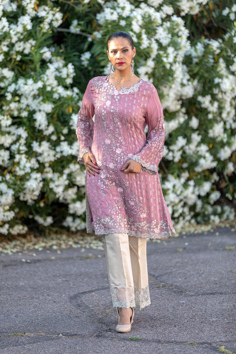Pink Chiffon Salwar Kameez Suit - Trendz & Traditionz Boutique