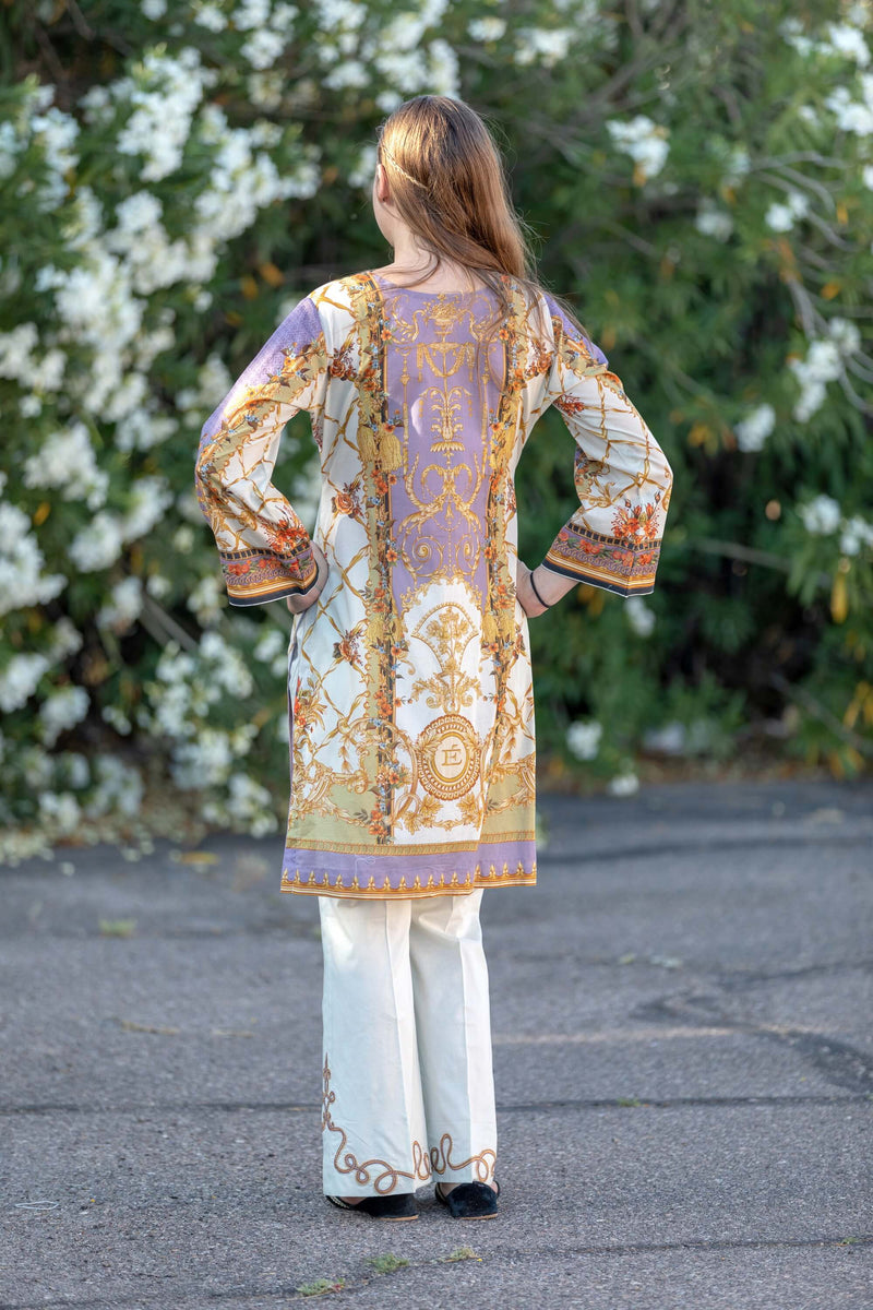 Elan Mauve Suit Lawn-Cotton Suit - Trendz & Traditionz Boutique