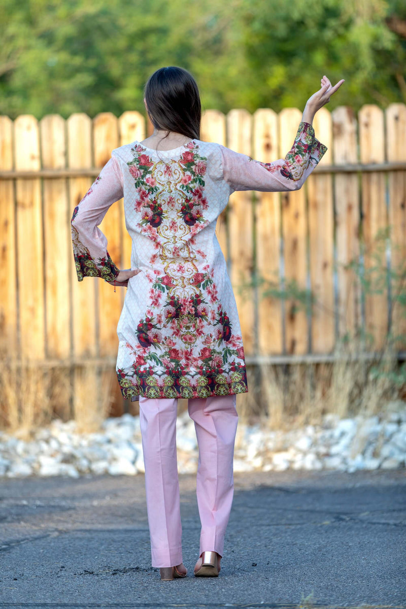 Pink Floral Print Salwar Kameez Suit - Trendz & Traditionz Boutique