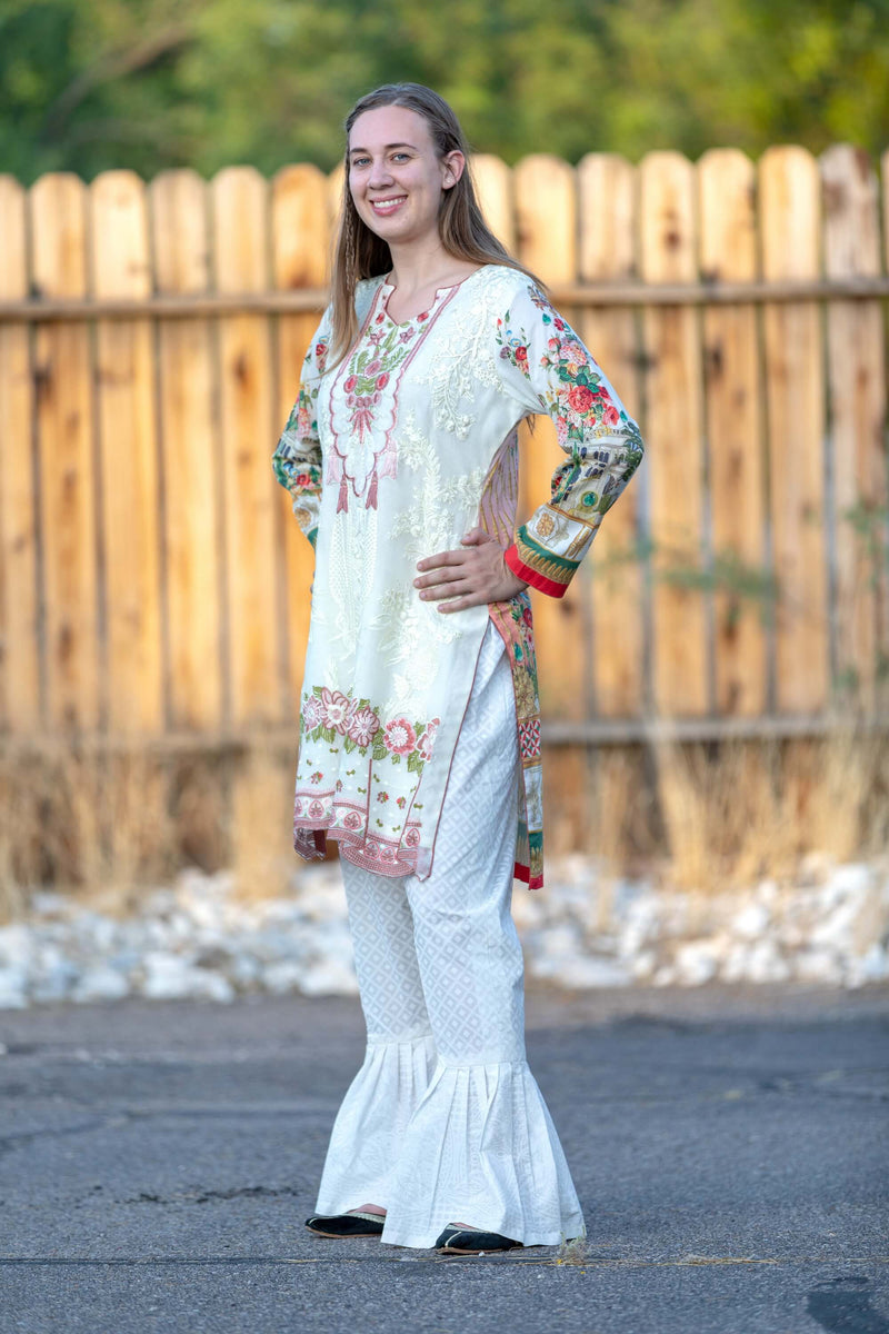White Embroidered Salwar Kameez Suit - Trendz & Traditionz Boutique 