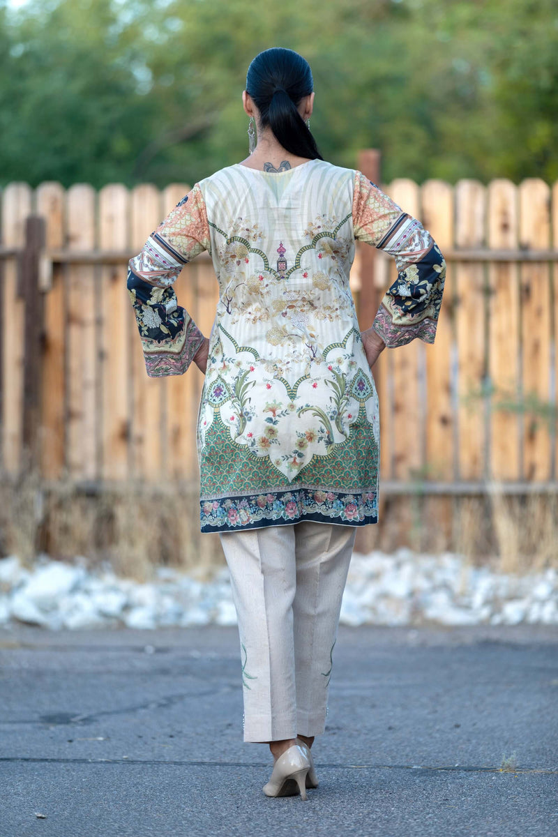 Dusty Pink Designer Cotton Silk Salwar Kameez Suit - Trendz & Traditionz Boutique 