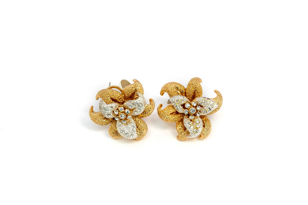 Gold and Silver Flower Stud Earrings - Trendz & Traditionz Boutique
