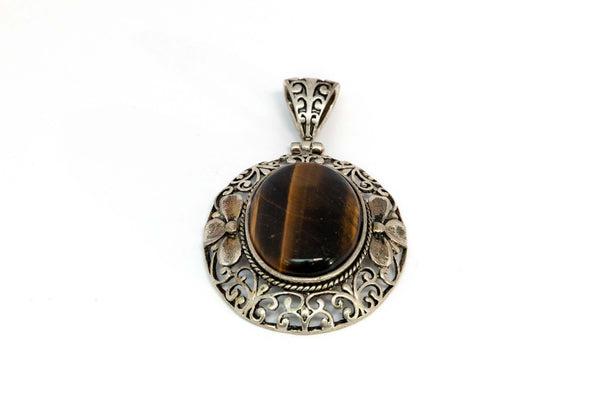 Large Pendant with Brown Stone - Trendz & Traditionz Boutique