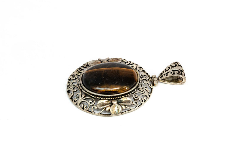 Large Pendant with Brown Stone - Trendz & Traditionz Boutique