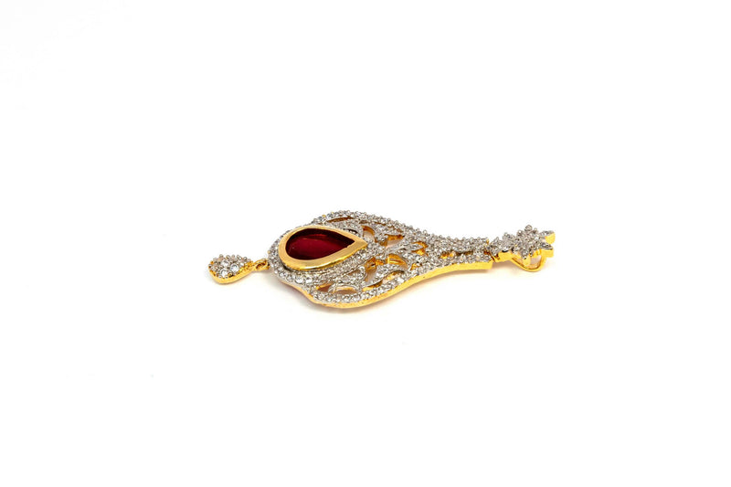 Pendant with Synthetic Ruby - Trendz & Traditionz Boutique