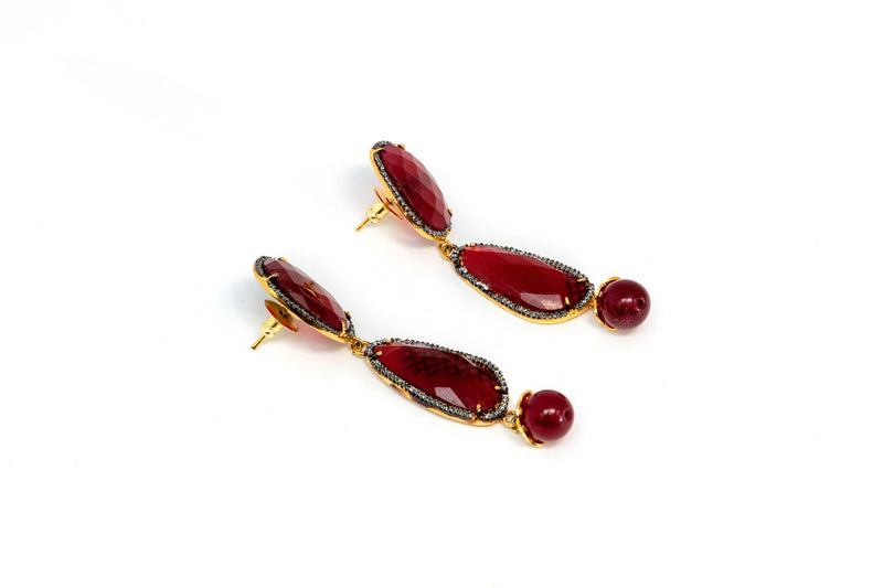 Ruby Red Dangle Earrings - Trendz & Traditionz Boutique