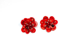 Red Flower Stud Earrings - Trendz & Traditionz Boutique